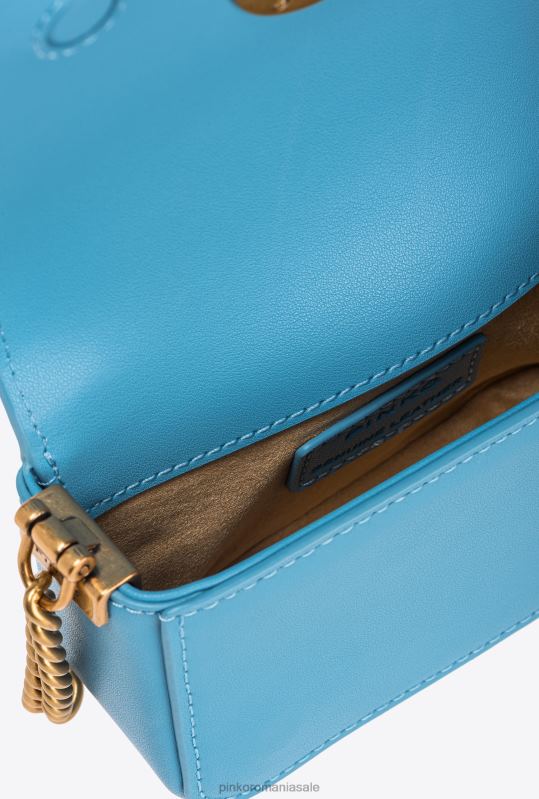 genți microlove | geantă micro love click pur și simplu Pinko albastru-cer-aur antic B0D081221