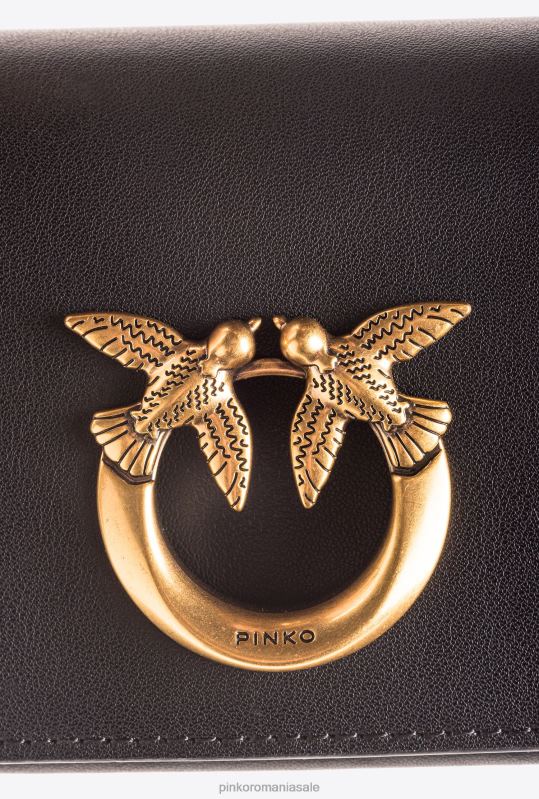 genți microlove | geantă micro love click pur și simplu Pinko aur negru-vechi B0D081222