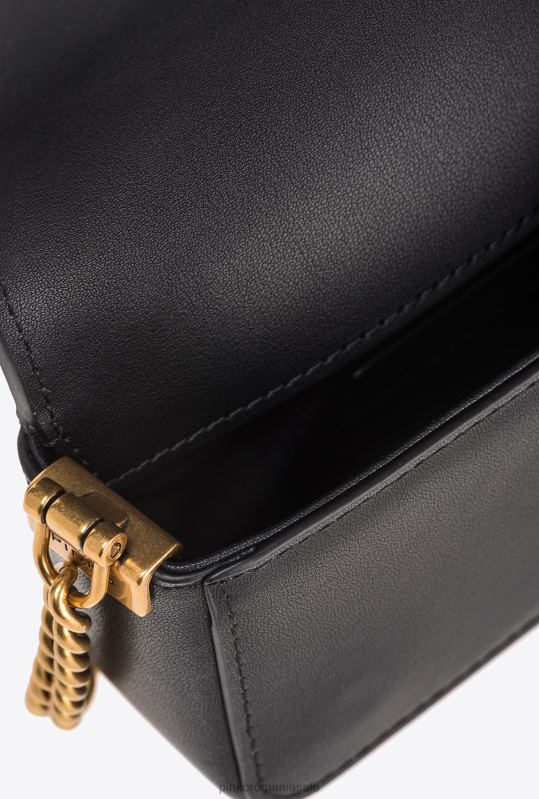 genți microlove | geantă micro love click pur și simplu Pinko aur negru-vechi B0D081222