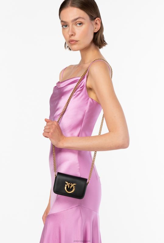 genți microlove | geantă micro love click pur și simplu Pinko aur negru-vechi B0D081222