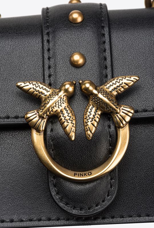 genți microlove | geantă micro love one pur și simplu Pinko aur negru-vechi B0D081206