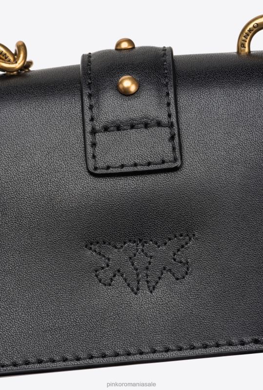 genți microlove | geantă micro love one pur și simplu Pinko aur negru-vechi B0D081206