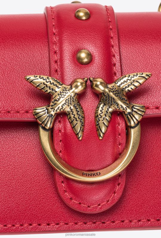 genți microlove | geantă micro love one pur și simplu Pinko roșu granat-aur antic B0D081204