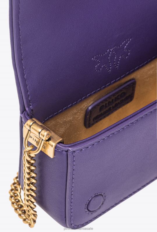 genți microlove | geanta micro love click stras intreg Pinko plumeria violet-aur antic B0D081218