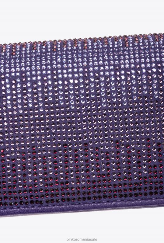 genți microlove | geanta micro love click stras intreg Pinko plumeria violet-aur antic B0D081218