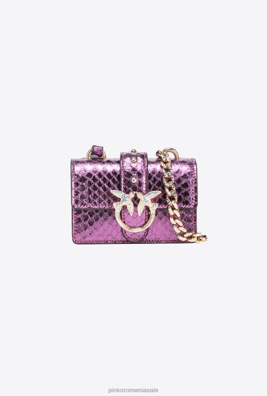 genți microlove | geanta micro love pentru reptile laminata galleria one Pinko auriu violet-lucitor B0D081234