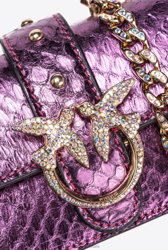 genți microlove | geanta micro love pentru reptile laminata galleria one Pinko auriu violet-lucitor B0D081234