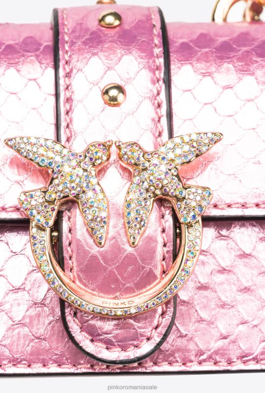 genți microlove | geanta micro love pentru reptile laminata galleria one Pinko pudra roz-aur strălucitor B0D081233