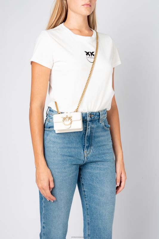 genți microlove | pictograma micro geantă de dragoste pur și simplu Pinko aur alb-vechi B0D081212