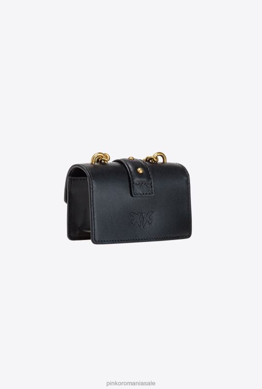 genți microlove | pictograma micro geantă de dragoste pur și simplu Pinko aur negru-vechi B0D081213