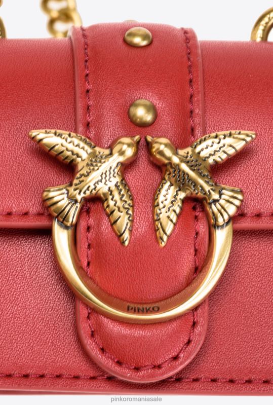 genți microlove | pictograma micro geantă de dragoste pur și simplu Pinko roșu rubin-aur antic B0D081214