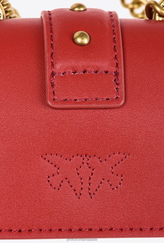 genți microlove | pictograma micro geantă de dragoste pur și simplu Pinko roșu rubin-aur antic B0D081214