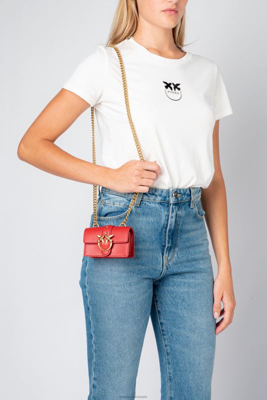 genți microlove | pictograma micro geantă de dragoste pur și simplu Pinko roșu rubin-aur antic B0D081214