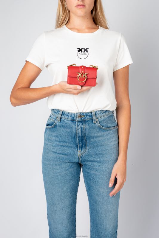 genți microlove | pictograma micro geantă de dragoste pur și simplu Pinko roșu rubin-aur antic B0D081214