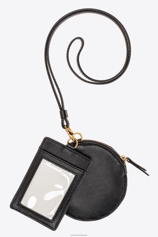 genți microlove | pungi de gât cu motiv chevron Pinko aur negru-vechi B0D081250