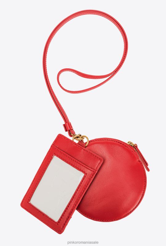 genți microlove | pungi de gât cu motiv chevron Pinko roșu granat-aur antic B0D081251