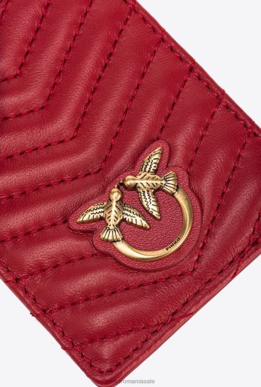 genți microlove | pungi de gât cu motiv chevron Pinko roșu granat-aur antic B0D081251