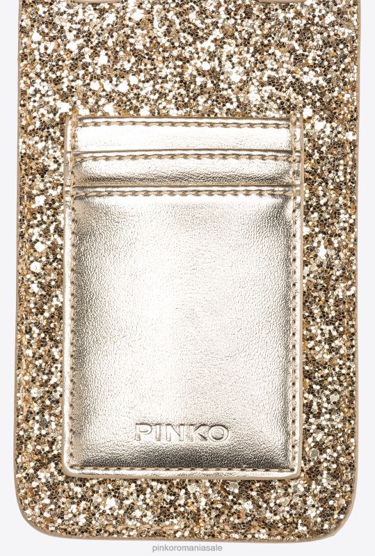 genți microlove | suport pentru smartphone strălucitor Pinko aur antic B0D081244