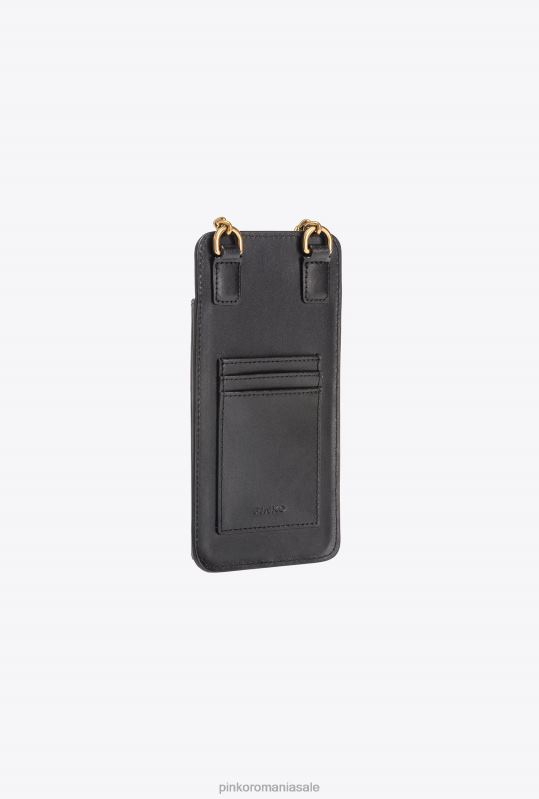 genți microlove | suport smartphone din piele Pinko aur negru-vechi B0D081238