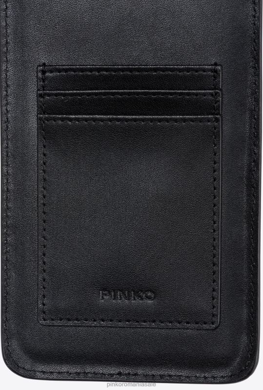 genți microlove | suport smartphone din piele Pinko aur negru-vechi B0D081238