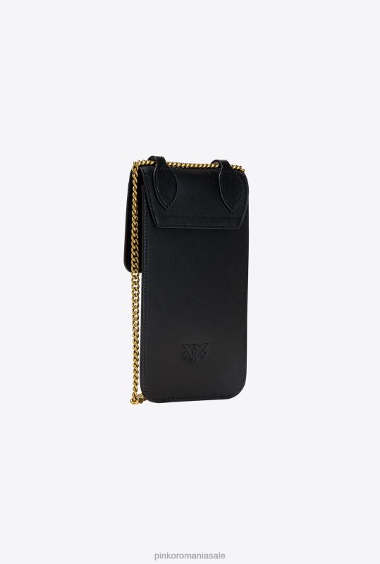 genți microlove | suport smartphone din piele Pinko aur negru-vechi B0D081246