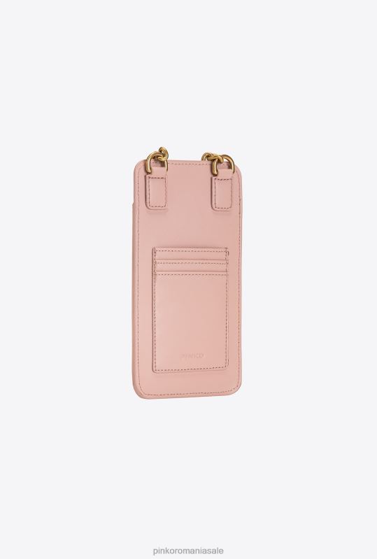 genți microlove | suport smartphone din piele Pinko roz praf-aur antic B0D081243